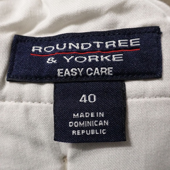 ROUNDTREE & YORKE EASY CARE FLAT FRONT BEIGE KHAKI CHINO SHORTS MENS SZ 40 - Picture 6 of 6